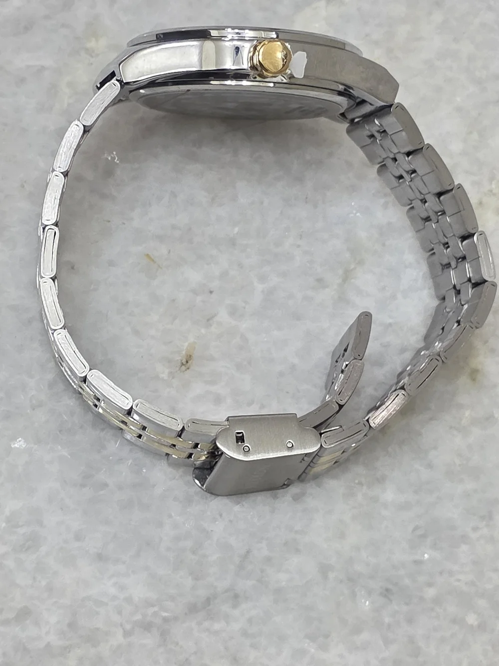 Miykon Two Tone Watch Gray Dial Stainless Steel Silver and Gold Unisex